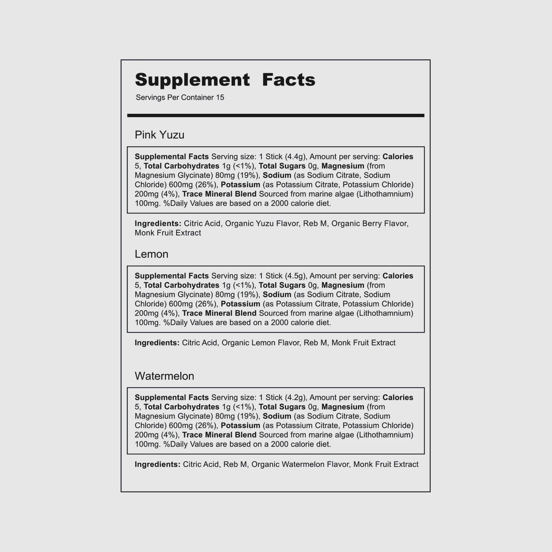 Pludo Natural Ingredients and Supplement Facts